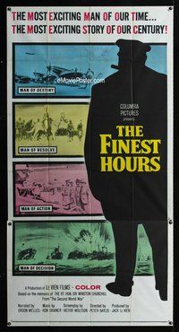 n357 FINEST HOURS three-sheet movie poster '64 Winston Churchill, Welles