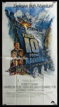 n363 FORCE 10 FROM NAVARONE three-sheet movie poster '78 Robert Shaw