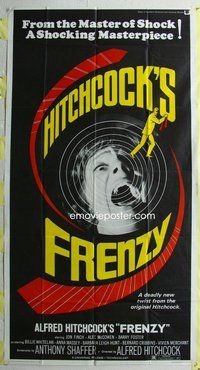 n367 FRENZY three-sheet movie poster '72 Alfred Hitchcock, Anthony Shaffer