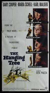 n384 HANGING TREE three-sheet movie poster '59 Gary Cooper, Maria Schell