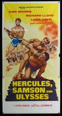 n388 HERCULES, SAMSON, & ULYSSES three-sheet movie poster '65 Francisci