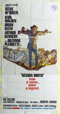 n441 NEVADA SMITH three-sheet movie poster '66 Steve McQueen, Karl Malden