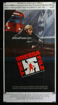 n446 ODESSA FILE three-sheet movie poster '74 Jon Voight, Maximilian Schell