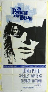 n452 PATCH OF BLUE int'l three-sheet movie poster '66 cool different image!