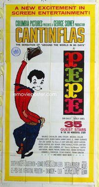 n454 PEPE three-sheet movie poster '61 Cantinflas, all-star cast comedy!