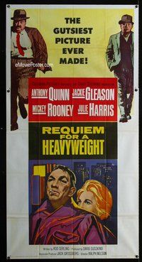 n466 REQUIEM FOR A HEAVYWEIGHT three-sheet movie poster '62 Quinn, boxing!
