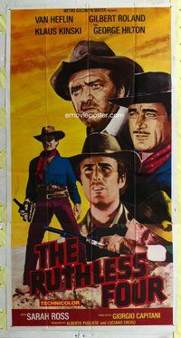n479 RUTHLESS FOUR three-sheet movie poster '69 Van Heflin, Gilbert Roland