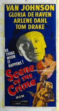 n490 SCENE OF THE CRIME three-sheet movie poster '49 Van Johnson, De Haven