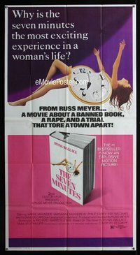 n500 SEVEN MINUTES three-sheet movie poster '71 sexmaster Russ Meyer!