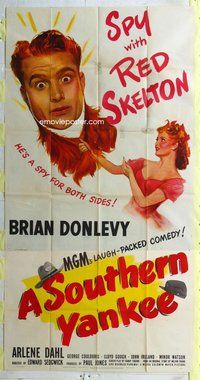 n522 SOUTHERN YANKEE three-sheet movie poster '48 Red Skelton, Arlene Dahl
