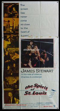 n524 SPIRIT OF ST LOUIS three-sheet movie poster '57 Jimmy Stewart, Wilder