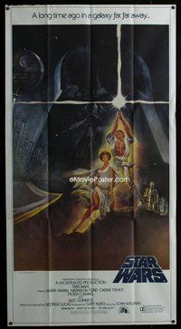 n002 STAR WARS 3sh '77 George Lucas classic sci-fi epic, great art by Tom Jung!