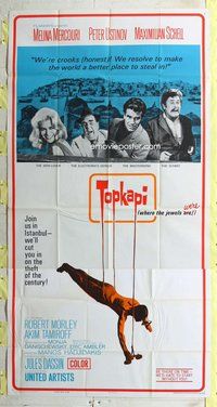 n572 TOPKAPI three-sheet movie poster '64 Melina Mercouri, Ustinov, Schell
