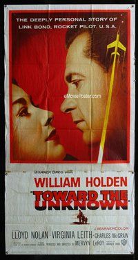 n575 TOWARD THE UNKNOWN three-sheet movie poster '56 William Holden, Leith