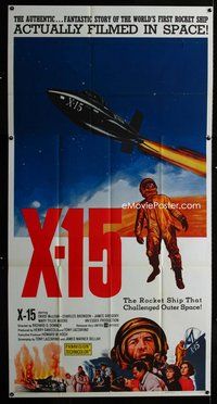 n059 X-15 three-sheet movie poster '61 space astronaut Charles Bronson!