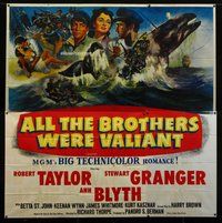 n156 ALL THE BROTHERS WERE VALIANT six-sheet movie poster '53 Robert Taylor
