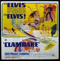 n165 CLAMBAKE six-sheet movie poster '67 Elvis Presley, rock & roll!