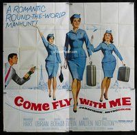 n166 COME FLY WITH ME six-sheet movie poster '63 Dolores Hart, Hugh O'Brian