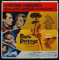 n170 DARK PURPOSE six-sheet movie poster '64 Shirley Jones, Rossano Brazzi