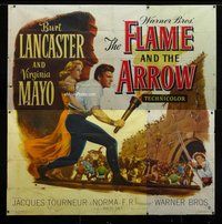 n180 FLAME & THE ARROW six-sheet movie poster '50 Burt Lancaster, Mayo
