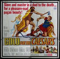 n187 GOLD FOR THE CAESARS six-sheet movie poster '64 Jeffrey Hunter