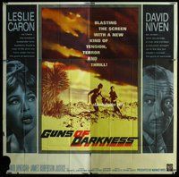 n190 GUNS OF DARKNESS six-sheet movie poster '62 Leslie Caron, David Niven