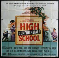 n196 HIGH SCHOOL CONFIDENTIAL six-sheet movie poster '58 Mamie Van Doren