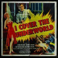 n016 I COVER THE UNDERWORLD six-sheet movie poster '55 cool artwork!