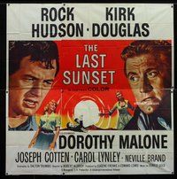 n206 LAST SUNSET six-sheet movie poster '61 Rock Hudson, Kirk Douglas