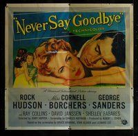 n228 NEVER SAY GOODBYE six-sheet movie poster '56 Rock Hudson, Borchers