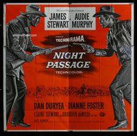 n232 NIGHT PASSAGE six-sheet movie poster R60s Jimmy Stewart, Audie Murphy