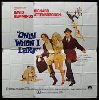 n235 ONLY WHEN I LARF six-sheet movie poster '69 Richard Attenborough