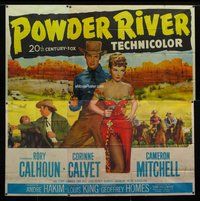n239 POWDER RIVER six-sheet movie poster '53 Rory Calhoun, Corinne Calvet