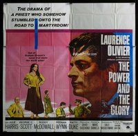 n240 POWER & THE GLORY six-sheet movie poster '62 Laurence Olivier