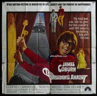 n241 PRESIDENT'S ANALYST six-sheet movie poster '68 wild James Coburn!