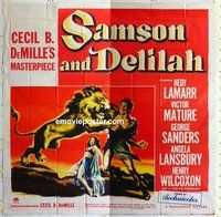 n249 SAMSON & DELILAH six-sheet movie poster '49 Hedy Lamarr, Mature