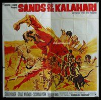 n251 SANDS OF THE KALAHARI int'l six-sheet movie poster '65 dramatic image!