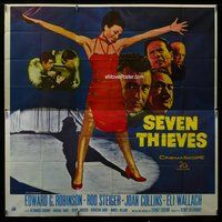 n252 SEVEN THIEVES six-sheet movie poster '59 Ed G. Robinson, Joan Collins