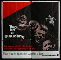 n265 TWO ON A GUILLOTINE six-sheet movie poster '65 in a house of terror!
