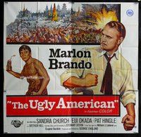 n266 UGLY AMERICAN six-sheet movie poster '63 Marlon Brando, Eiji Okada