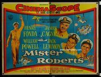 n063 MISTER ROBERTS Argentinean two-panel movie poster '55 Fonda, Cagney