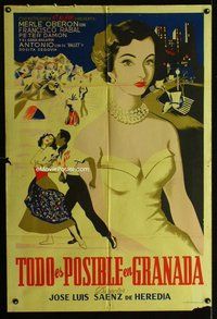 n612 ALL IS POSSIBLE IN GRANADA Argentinean movie poster '54