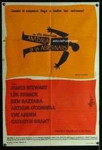 n613 ANATOMY OF A MURDER Argentinean movie poster '59 Saul Bass
