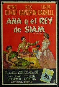 n615 ANNA & THE KING OF SIAM Argentinean movie poster '46 Dunne