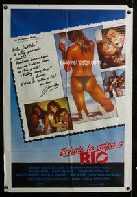 n630 BLAME IT ON RIO Argentinean movie poster '84 sexy Demi Moore