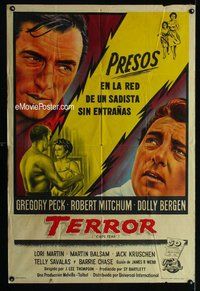 n636 CAPE FEAR Argentinean movie poster '62 Greg Peck, Mitchum