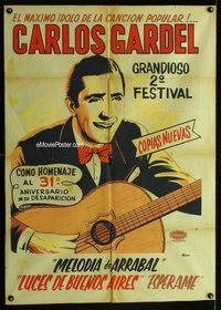 n637 CARLOS GARDEL GRANDIOSO 20 FESTIVAL Colombian movie poster 1966