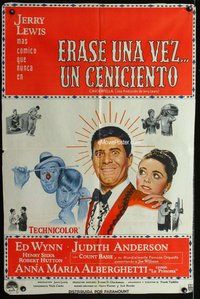 n647 CINDERFELLA Argentinean movie poster '60 art of Jerry Lewis