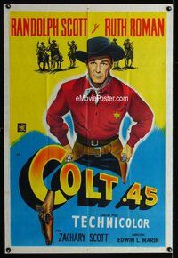 n648 COLT .45 Argentinean movie poster '50 Randolph Scott