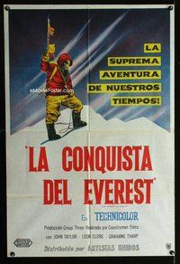 n654 CONQUEST OF EVEREST Argentinean movie poster '53 Hillary